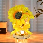 Lampe enfant, veilleuse tournesol, veilleuse ornement en cristal, lampe de chevet 3 modes de temp�rature ...
