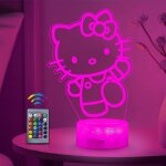 Lampe kitty, kitty veilleuse 3d led pour enfants, usb smart remote control kitty lampe chevet 16 couleurs ... Lampe kitty, kitty veilleuse 3d led pour enfants, usb smart remote control kitty lampe chevet 16 couleurs ...
