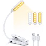 Lampe de lecture, 9 leds liseuse lampe clip usb rechargeable, 360cou flexible, 3 temprature de couleur(blanc ...