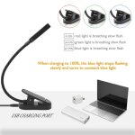 Lampe de lecture, 9 leds liseuse lampe clip usb rechargeable, 360cou flexible, 3 temprature de couleur(blanc ...