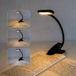 Lampe de lecture rechargeable, 9 led liseuse clip rechargeable usb, 3 couleurs protection des yeux & ...