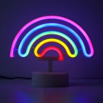 Lampe led colore arc - en - ciel avec base alimente par piles, veilleuse d'intrieur pour chambre d'enfant, ...