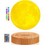 Lampe de lune en lvitation, lumire de lune flottante 3d spinning led moon magnetic levitation night ...