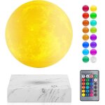 Lampe de lune a lvitation magntique - 16 couleurs led veilleuse de lune 3d flottante et tournante lvitation ...