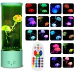 Lampe m�duse avec 17 couleurs rvb changeantes et 4 modes de couleur, lampe d'aquarium avec t�l�commande, ...