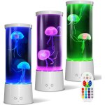 Lampe meduse lampe a lave aquarium rservoir veilleuse avec tlcommande et 17 effets de lumire changeants ...