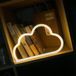 Lampe non led en forme de nuage - fonctionne avec piles et usb - dcoration murale pour nol, anniversaire, ...