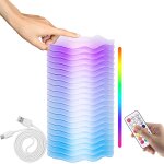 Lampe de nuit led, lampe tactile avec tlcommande, 8 niveaux de luminosit blanche chaude & changement ...