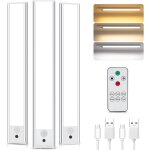 Lampe de placard 3 piece lampe dtecteur de mouvement interieur 31cm, tlcommande, 3 tempratures de ...