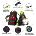 Lampe de poche imperm�able a 3 lumi�res pour homme et femme, lumi�re led brillante sur la poitrine, mode ...