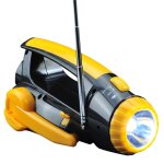 Lampe de poche portable a manivelle, radio led, multifonction, d'urgence, pour camping en plein air, ...