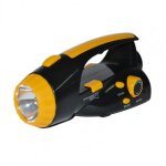Lampe de poche solaire portable avec manivelle, torche d'urgence a led, chargeur de t�l�phone avec radio ...