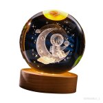 Lampe de projection de veilleuse boule transparente de 6cm, pour enfants, astronaute