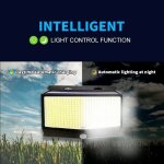 Lampe solaire a 468 led avec capteur de corps humain, conforme a la norme ip65, luminosit� r�glable automatiqu ...