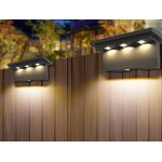 Lampes solaires de clture, 4 pices, eclairage d'extrieur, impermable, montage mural, lumires dcoratives ...