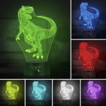 Lampe de table 3d led avec t�l�commande tactile, illusion d'optique, ampoule, veilleuse changeante en ...