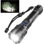 Lampe torche led haut lumen 500000 - super lumineuse rechargeable usb - c, torche tactique 5 modes pour ...