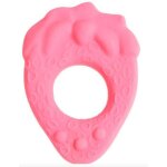 Lanco anneau de dentition fraise - des la naissance - rose - fille - caoutchouc naturel - 6. 5 x 1. 5 ...
