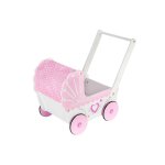 Landau poussette pour poupe en bois pour enfants - poussoir 47 * 26, 5 * 40 cm - chariot rose