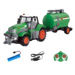 Landi qh205 1 / 24 27mhz 4ch voiture rc s�rie fermier mod�le de transport en bois simul� lumi�re son ...