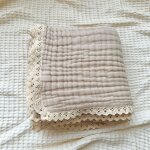 Langes en mousseline pour bébé, 6 couches, coton bio, dentelle, couverture pour, réception, serviettes ... Langes en mousseline pour bébé, 6 couches, coton bio, dentelle, couverture pour, réception, serviettes ...