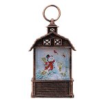 Lanterne a vent de nol avec impression de couleurs, petite maison, lampe de table crative, ornement ...