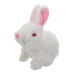 Lapin en peluche interactif sans piles avec led illumin��e, jouet lapin doux et r��aliste pour caliner ...