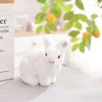 Lapin en peluche r��aliste de 30 cm, en tissu doux et pelucheux, de couleur marron et sans danger pour ...