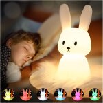 Lapin veilleuse bebe tactile 7 couleurs usb rechargeable peut etre chronomtr veilleuse enfant deco ...