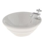 Lavabo en céramique pour maison de poupée, accessoire de décor de meubles de salle de bains, 1 / 12 Lavabo en céramique pour maison de poupée, accessoire de décor de meubles de salle de bains, 1 / 12