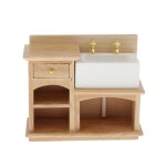 Lavabo miniature en bois avec evier en céramique, meuble décoratif pour maison de poupée, salle de bain ... Lavabo miniature en bois avec evier en céramique, meuble décoratif pour maison de poupée, salle de bain ...