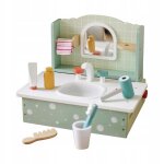Lavabo de salle de bain avec miroir, ensemble de jeu portable pour l'apprentissage prcoce, maquillage ...