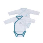 Lazare lot de 2 bodies blanc / bleu 3 mois de sauthon baby's sweet home