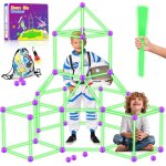 Lbgwp60 - 100 pices kit de construction - brille dans le noir, fort pour enfants de 3 a 13 ans, chteaux ...