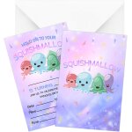 Lbgwp60 - lot de 20 cartes d'invitation d'anniversaire squish avec enveloppes, dcorations et fournitures ...