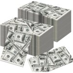 Lbgwp60 - lot de 20 serviettes de fte en papier 100 dollars amricains, dcoration de casino, dcoration ...