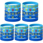 Lbgwp60 - 25pcs bracelets en silicone, bleus avec anneau doré accessoires fête d'anniversaire bracelets ... Lbgwp60 - 25pcs bracelets en silicone, bleus avec anneau doré accessoires fête d'anniversaire bracelets ...