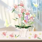 Lbgwp60 - blocs de construction d'orchides 718 pice orchide artificielle jouets de construction de ...