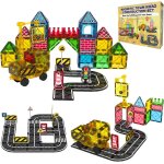 Lbgwp60 - carreaux de construction magn�tiques ¿ ensemble de voiture grue magn�tique pour enfants, jouet ...