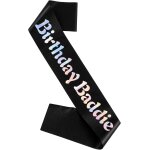 Lbgwp60 - echarpe d'anniversaire en satin doux a paillettes noires avec feuille multicolore pour femmes, ...