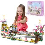 Lbgwp60 - kit de construction de montagnes russes, 738 pices, parc d'attractions cratif, stem pink ...
