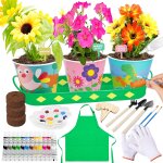 Lbgwp60 - kit de jardinage peindre et planter des fleurs 32 pices, loisirs cratifs pour enfants de ...