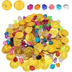 Lbgwp60 - set de pierres prcieuses pirates avec 100 pices d'or pirates et 100 pierres prcieuses pirates, ...