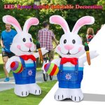 Led decoration d'atmosphere de paques jouets d'exterieur gonflables cosplay tenue lapin 1011wt