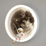 Led enfants lune applique murale, astronaute dcoration chambre d'enfants dcoration tte de lit applique ...