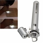 Led lumire microscope loupe 100x poche bijoux en verre ajustable