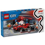 Lego city - arrt au stand de f1 avec voiture ferrari - 60443