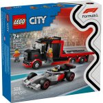 Lego city - camion de f1 avec voiture de course de f1 audi - 60493