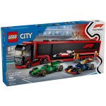 Lego city - camion de f1 avec voitures de f1 rb20 et amr24 - 60445