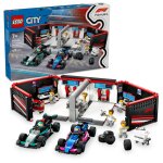Lego city - garage de f1 et voitures mercedes - amg et alpine - 60444